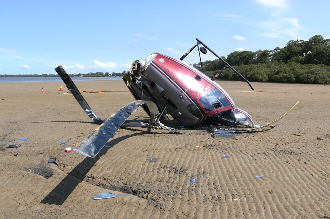 Figure 1: Accident site showing the damage to VH-YHD